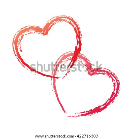 Couple of love hearts shape logo icon concept vector. Love hearts valentines day background. Romance couple hearts vector silhouette. Couple love romance vector icon logo. Love hearts shape vector.