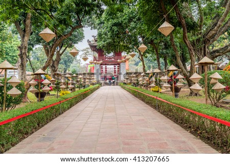 The Temple of Literature in Hanoi, Vietnam.