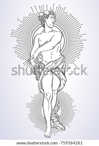 Greek God Mythological Hero Ancient Greece Stock Vector 759364261