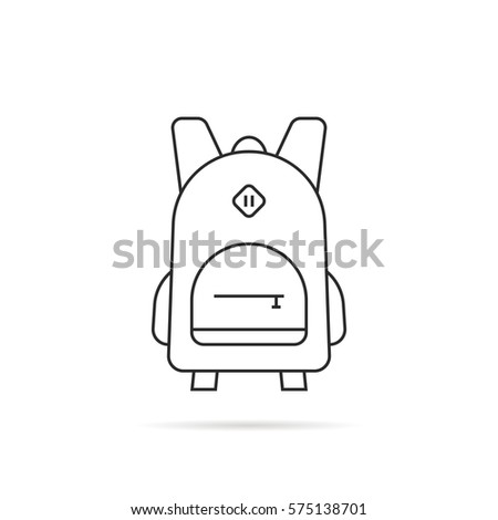 Sketch Rucksack Backpack Isolated On White Stock Vector 596875445