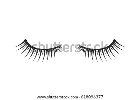 Black Two Eyelashes Extension Icon On Stock Vector 618096377 - Shutterstock
