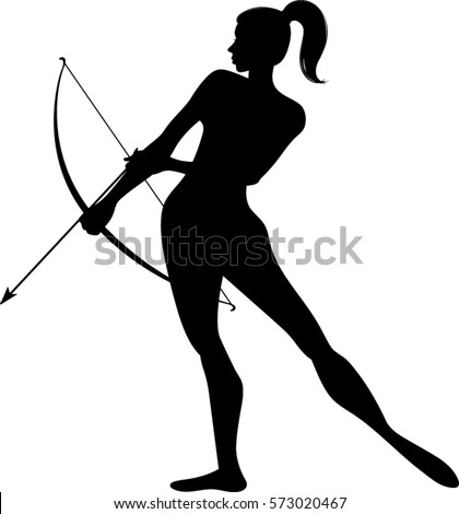 Female Archer Silhouette Vector Illustration Stock Vector 573020467 ...