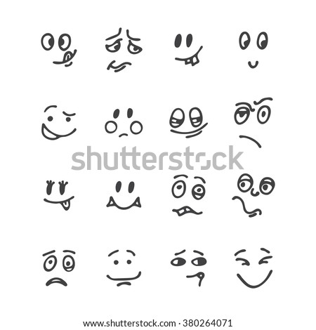 Cartoon Face Emotions Set Stock Vector 139138388 - Shutterstock