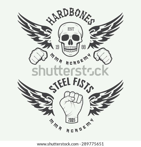 Rock N Roll Set Symbols Wings Stock Vector 160005917 - Shutterstock