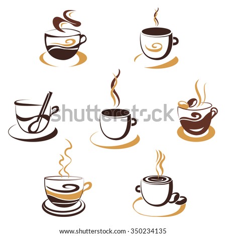 Coffee Cup Shapes Stock Vector 113949322 - Shutterstock