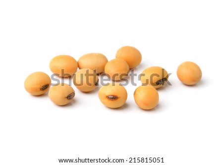 soy beans on white background.