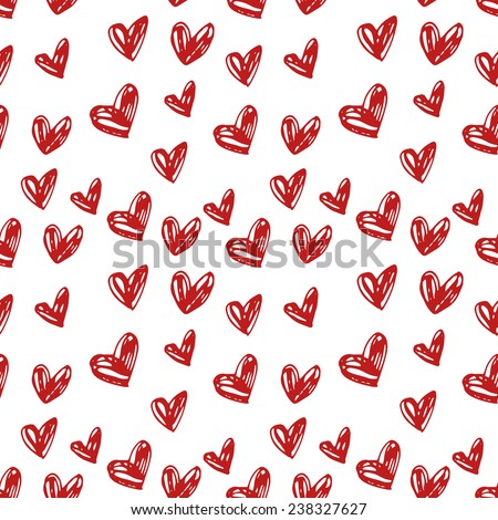 Abstract Background Hearts Drawing Freehand Pencil Stock Vector