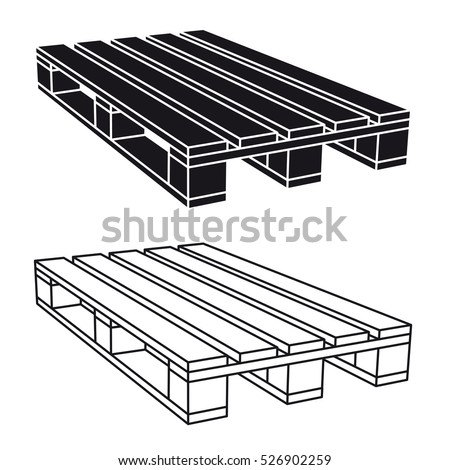 Wooden Pallet Black Symbol Vector Wooden Pallet Black Symbol Vector