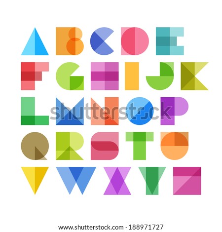 Geometric Shapes Alphabet Letters Vector Stock Vector 188971727 ...