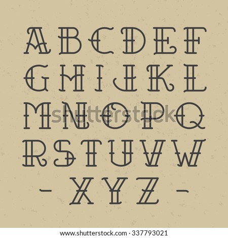 Old School Tattoo Alphabet Vector Old School Tattoo Alphabet Vector
