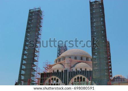 Αποτέλεσμα εικόνας για under construction mosque in Tirana