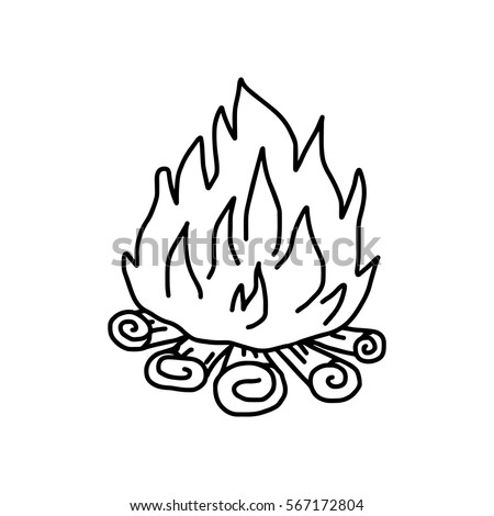 Vector Illustration Hand Drawn Sketch Campfire Stock Vector 567172804 ...