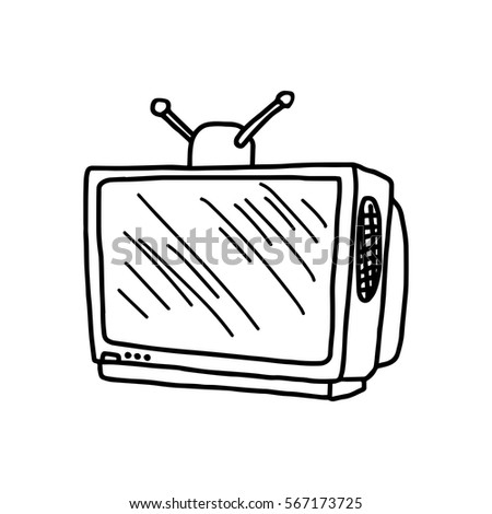 Sketch Old Retro Television Vector Stock Vector 203771101 - Shutterstock