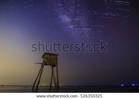 SAI GON, VIET NAM - JAN 10, 2016 - Looking for milkyway on Can Gio beach