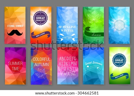 Template. Set of poster, flyer, brochure design templates. Elements for Summer Holidays with colorful background. Vector brochure design templates collection. Applications and Infographic Concept.