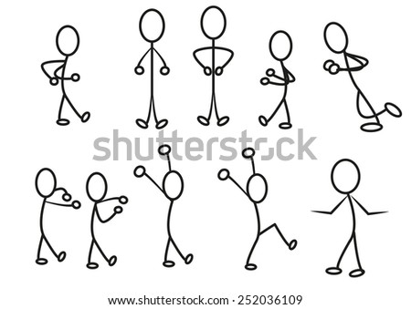 Stylized Contours People Movement Part 1 Stock Vector 34930621 ...