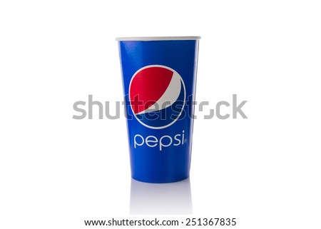 BANGKOK, THAILAND - FEBRUARY 10, 2012: Vintage glass with old Pepsi logo in closed-up. Pepsi is a carbonated soft drink sold in stores, restaurants, and vending machines around the world