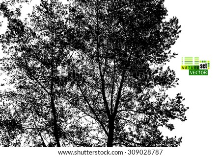 Forest Trees Silhouette Vector Stock Vector 309028787 - Shutterstock