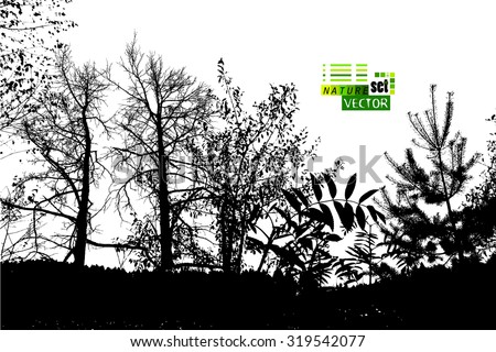 Forest Silhouette Vector Stock Vector 319542077 - Shutterstock
