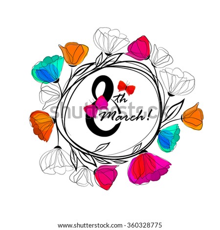 March 8 card. Vector. International Women's Day