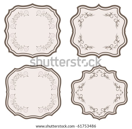 Blank Vintage Labels Stock Vector 61753486 - Shutterstock