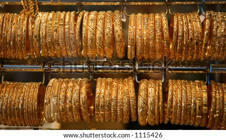 Gold Bangles Dubai Gold Shop Identical Stock Photo 1115427 - Shutterstock