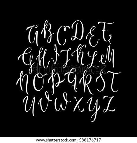 modern chalk lettering script font uppercase stock vector 2018 chalk letter font