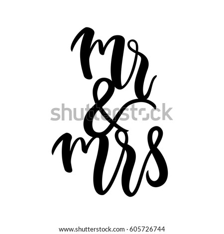 Bride And Groom Mr Mrs Wedding Label Modern Calligraphy For Banner Bride And Groom Mr Mrs Wedding Label Modern Calligraphy For Banner