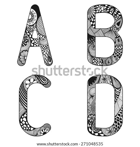 Zentangle Letters Stock Vectors & Vector Clip Art | Shutterstock