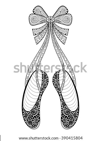 vector zentangle ballet dance shoes symbol