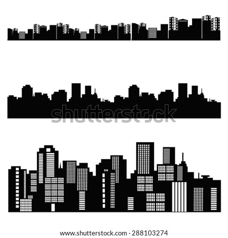 Vector House Silhouette Skyscraper Windows Building Stock Vector ...