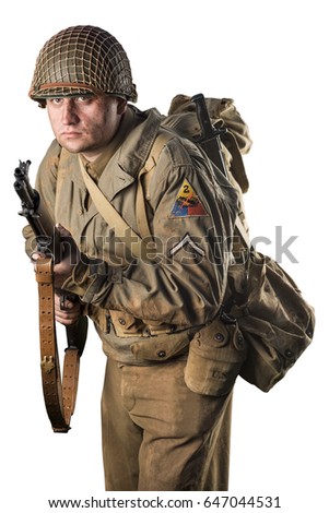 American infantry officer of the Second World War.