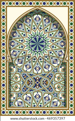 Arabic Arch Traditional Islamic Background Mosque Stock 