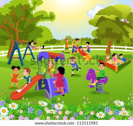 Children Playing In Park Stock Images, Royalty-Free Images & Vectors ...