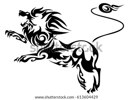 Heraldic Lion Silhouettes Stock Vector 55142281 - Shutterstock