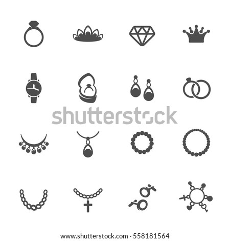 Jewelry Icon Set Stock Vector 558181564 - Shutterstock
