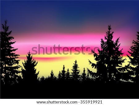 Download Illustration Fisherman Silhouettes Near Forest Stock ...