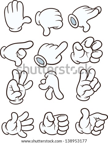 Cartoon Gloved Hands Vector Clip Art Stock Vector 138953177 - Shutterstock