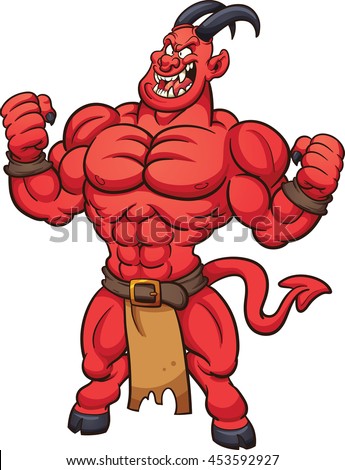 Strong Cartoon Demon Laughing Vector Clip Stock Vector 453592927 ...