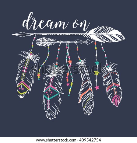 vector illustration tribal frame ethnic arrows stock vector royalty
