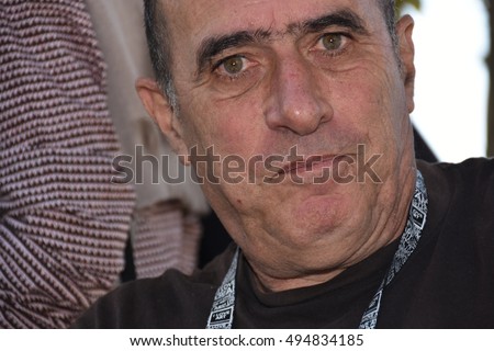 Marseille, France - October 06, 2016 : French cartoonist Charles Gobi at the 5th edition of the International festival of press and political cartoons at l'Estaque.