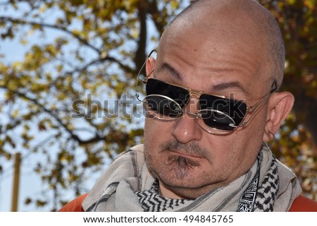 Marseille, France - October 06, 2016 : Greek cartoonist Demetrios Coutarelli Koutroulis at the 5th edition of the International festival of press and political cartoons at l'Estaque.