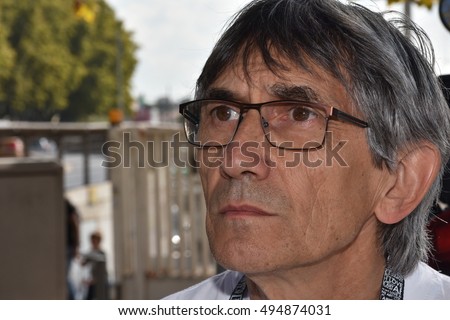 Marseille, France - October 06, 2016 : French cartoonist Jean-Paul Vomorin at the 5th edition of the International festival of press and political cartoons at l'Estaque.