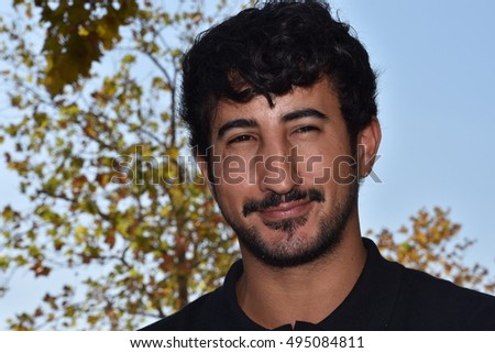 Marseille, France - October 06, 2016 : French cartoonist Yassin Latrache at the 5th edition of the International festival of press and political cartoons at l'Estaque.