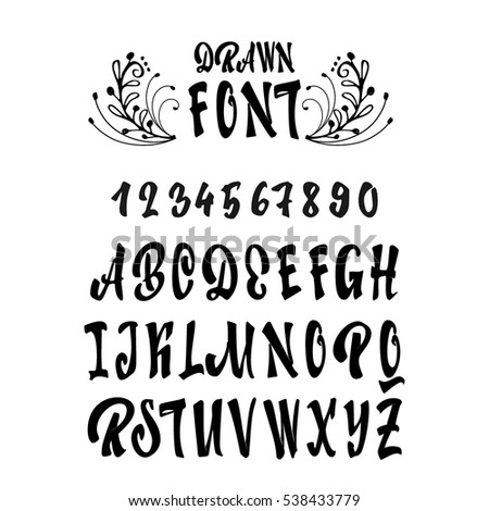 Vector Hand Drawn Decorative Vintage Abc Stock Vector