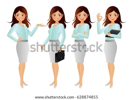 Smiling Cute Woman Different Style Clothes Stock Vector 462641827 ...