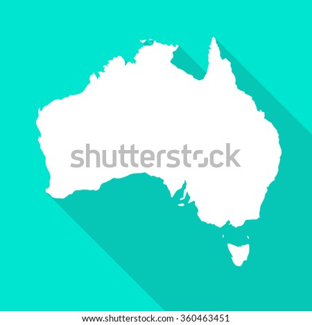 australia map flat simple style with long shadow
