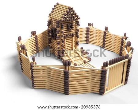 Matchstick model houses Matchstick model houses