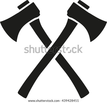 Black Crossing Hatchet Icon Set Stock Vector 22463854 - Shutterstock