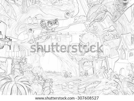 Illustration Coloring Book Series Enchanted Forest It Is Made In Soft Thin Line